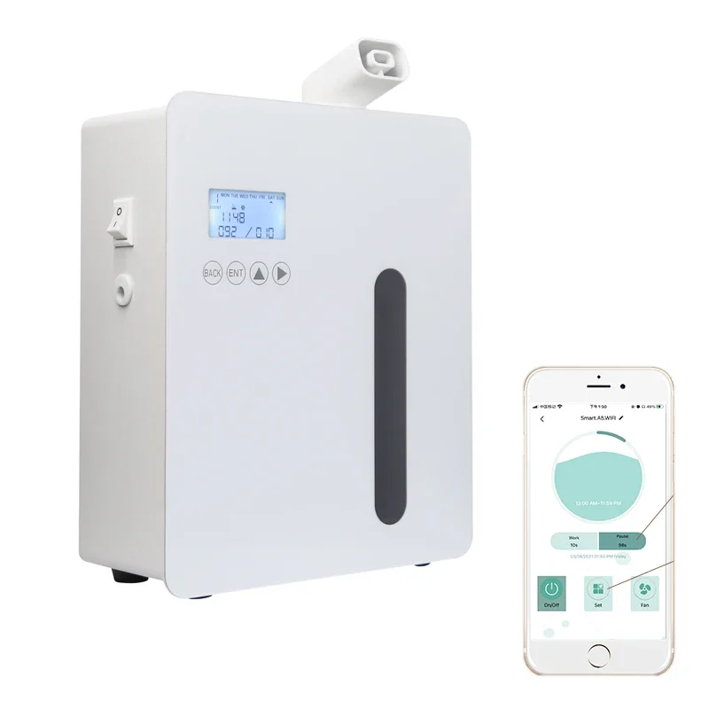 800m³ Essential Oil Diffuser HVAC Air Freshener Scent Machine Aromatizer Wall Mounted Hotel Aroma Oil Diffuser Home Fragrance