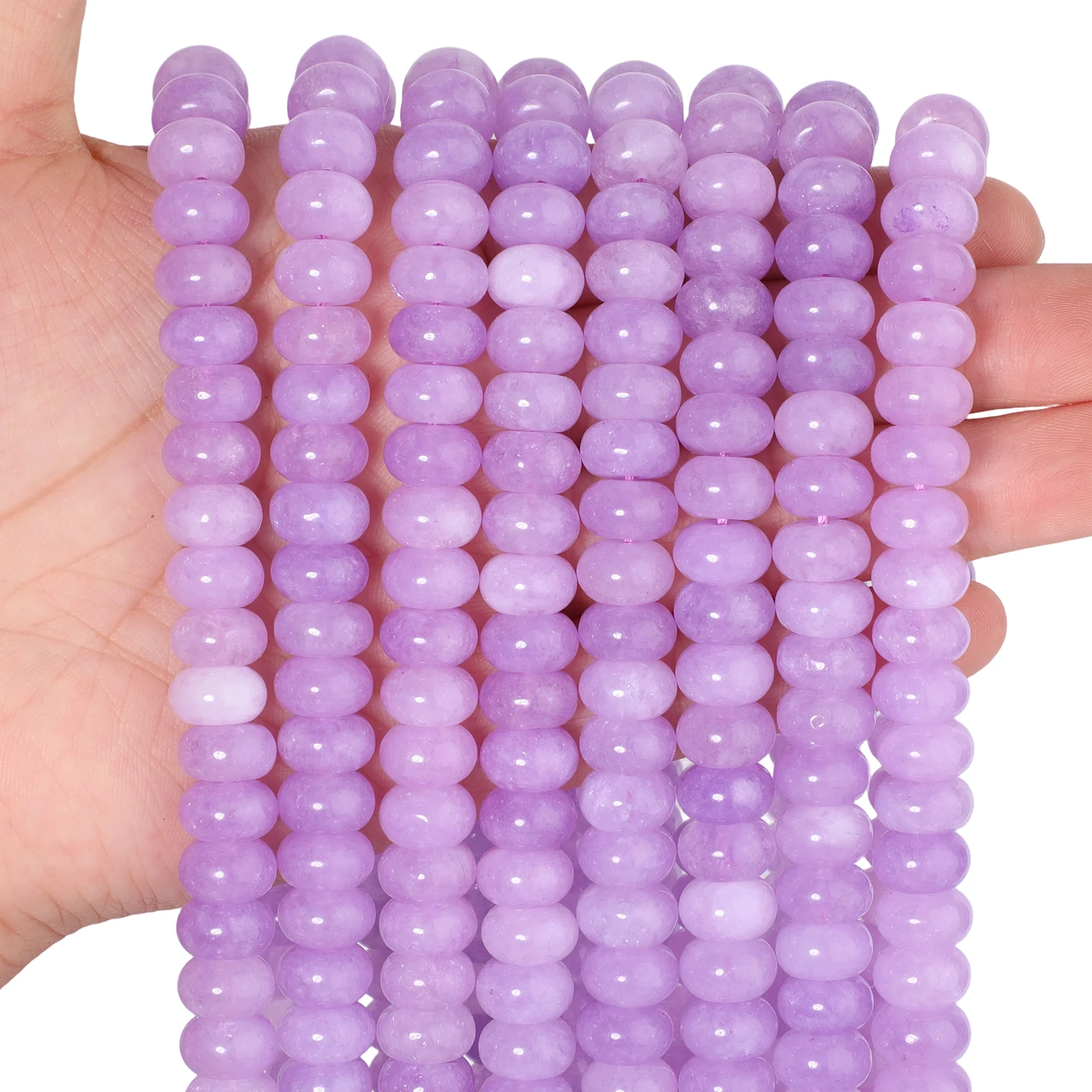 10x6mm Rondelle Natural Stone Purple Angelite Beads Abacus Spacer Beads for Jewelry Making Diy Bracelets Earrings Accessories