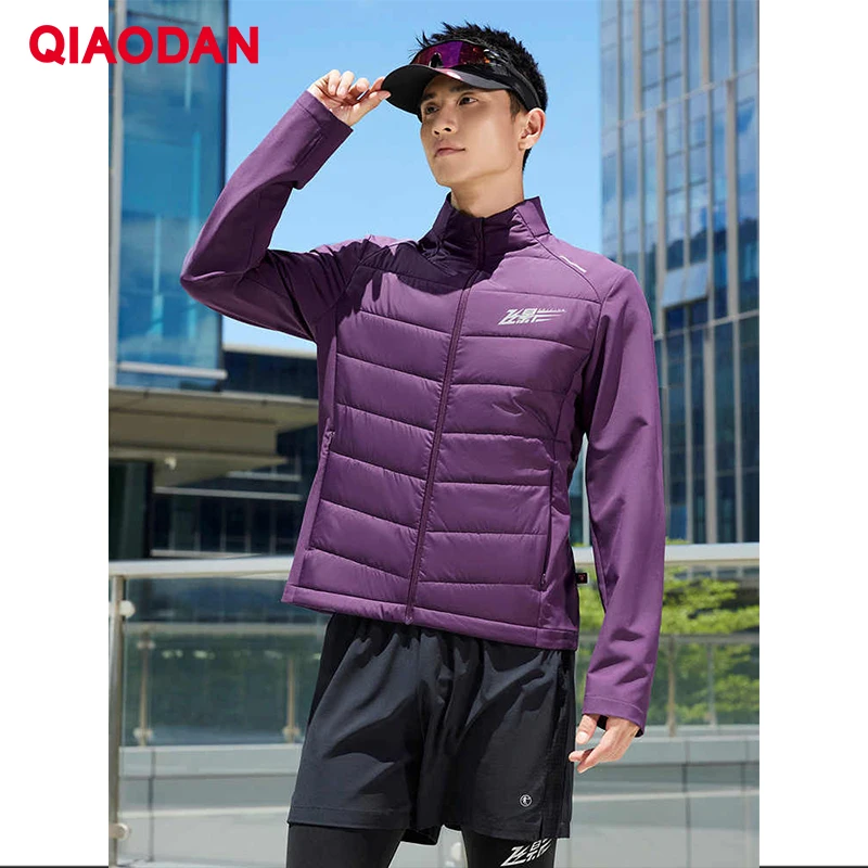 

QIAODAN Feiying Men Running Cotton Jacket Hiking Waterproof Windbreaker Coat 2025 Winter Warm Breathable Outerwear QXBFM3254077