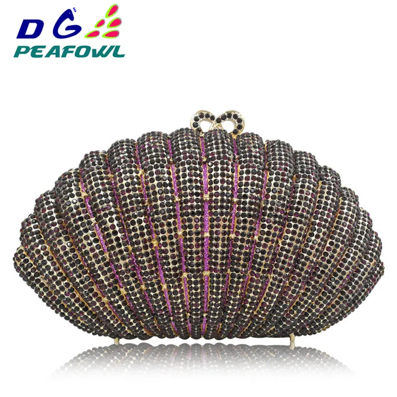 Evening Bags For Women Shell shape Hardware Diamond Colorful Bag Purse Metallic Rhinestone Wedding Party Bag Lady Clutch bags