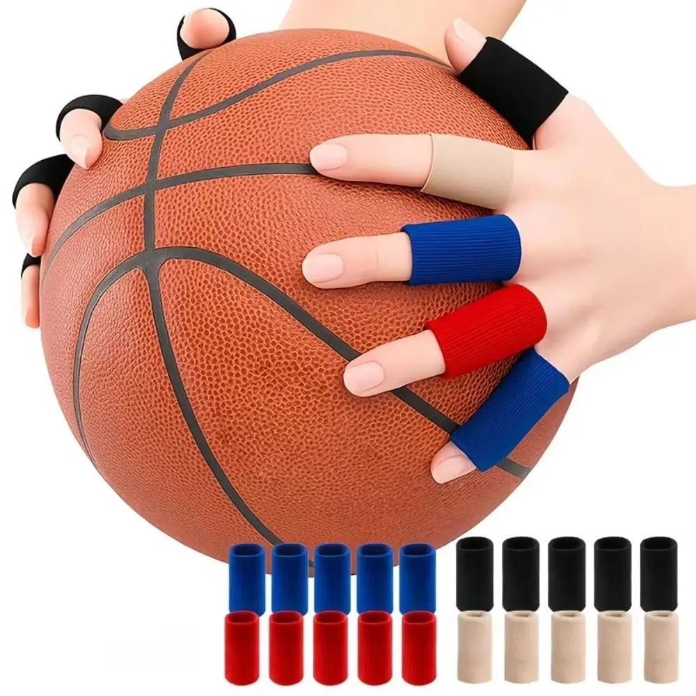 10Pcs New Cotton Breathable Sports Finger Sleeves Elastic Soft Finger Compression Sleeves Finger Guard Athletic Activities