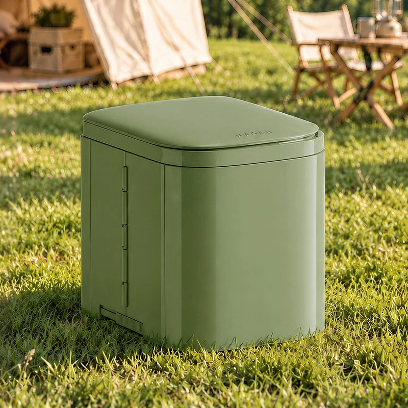 UFORU Foldable Camping Toilet Multifunctional Outdoor Commode Seat Can Be Stool Trash Bin For Camping Car Travel Emergency