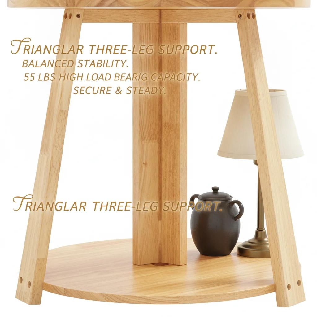 Mały okrągły stolik boczny, st – Desk Setup Wood recenzja i cena