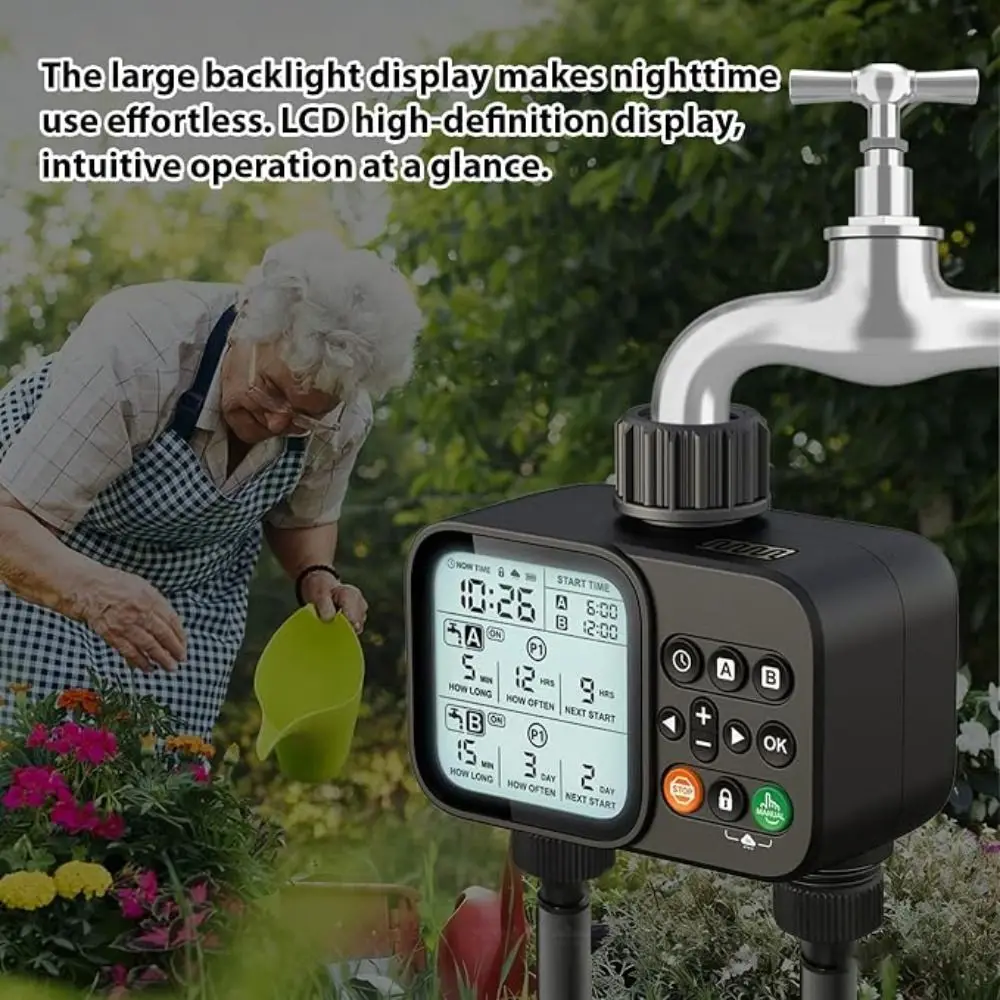 IPX5 Waterproof Digital Water Flow Meter EU Brass Inlet Electronic Water Meter Accurate Movable Joint