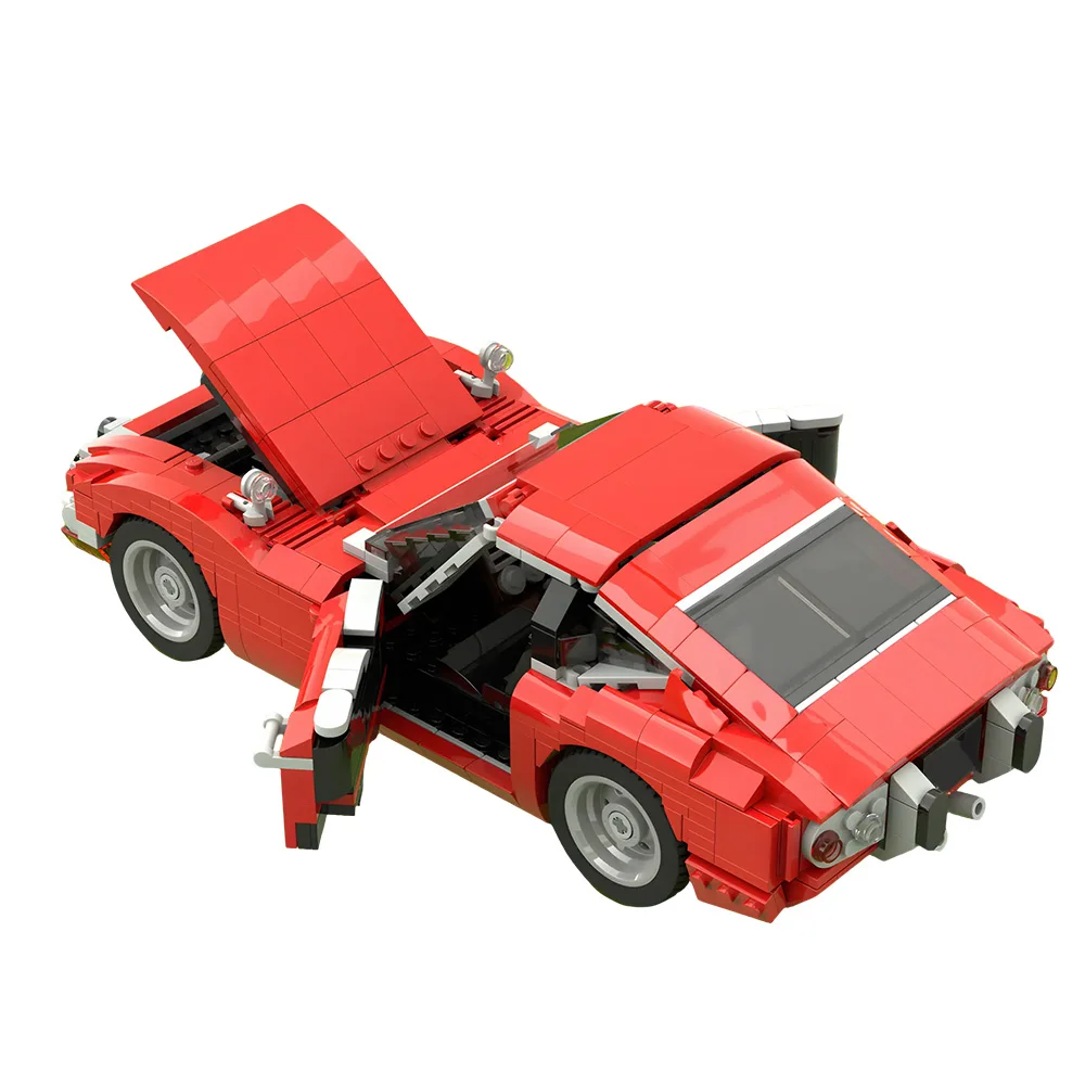 MOC Toyotaed 2000GT Red Car Building Blocks Model High Horsepower Red Racing Car Bricks Assembly Toys Kids DIY Birthday Gifts