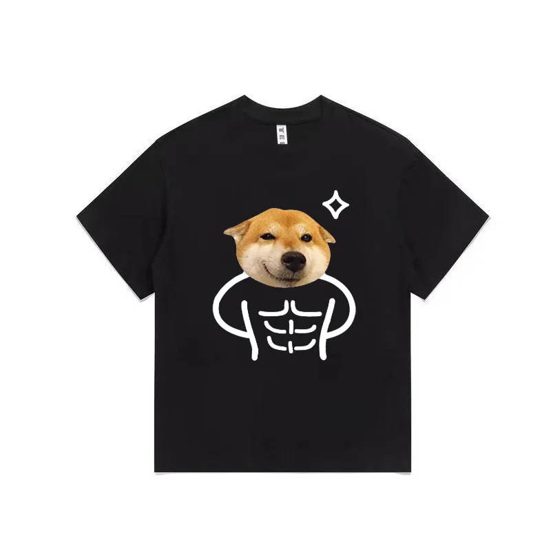 

Футболка с принтом Surprised, новый стиль, свободный крой, хлопок, короткий рукав, унисекс, для пар, летняя, повседневная, с круглым вырезом