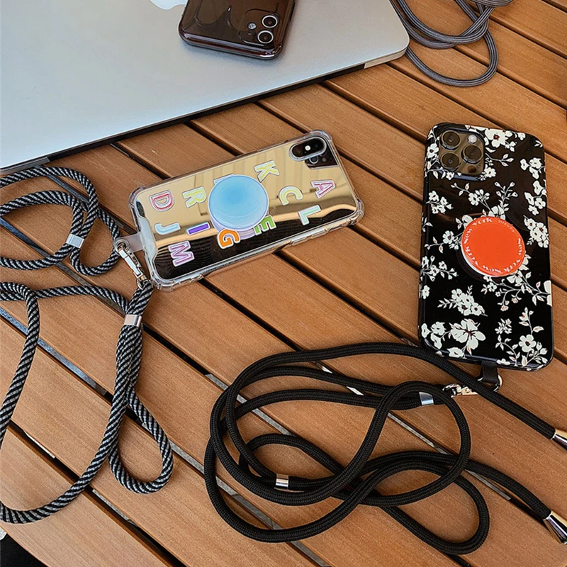 Mobile Phone Case Patch Nylon Strap Mobile Phone Diagonal Strap With Adjustable Key Wallet Neck Strap With Gasket Phone Straps