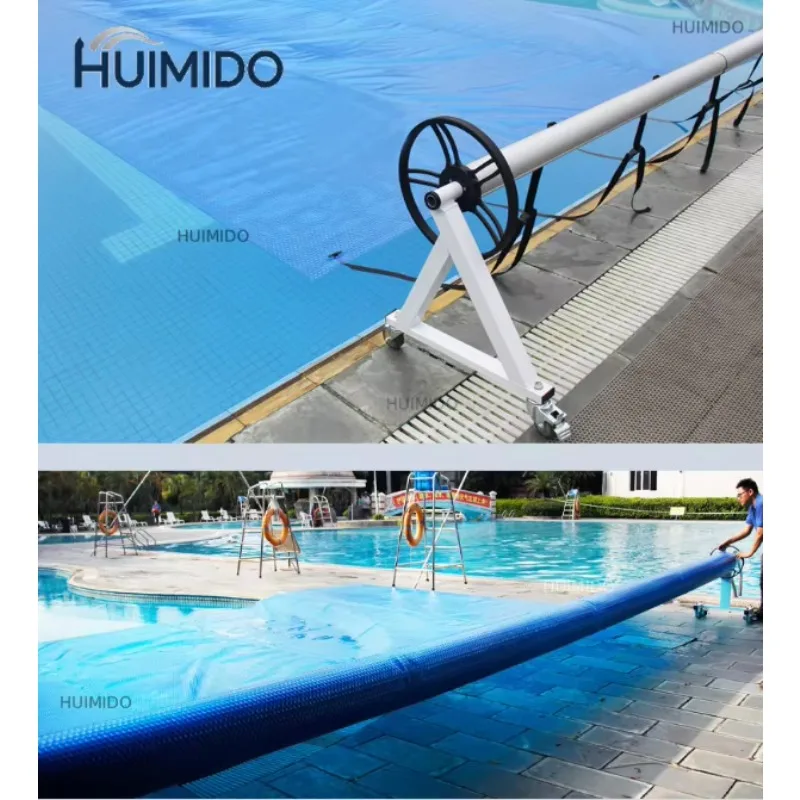 Heavy Duty Stainless Steel Buried Solar Blanket Reel Rust Proof Thick Tube Customizable Various Pool Cover Fabric Optional