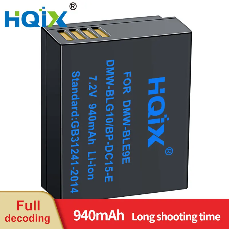 HQIX for Panasonic DMC-S6 GF5 GF6 GX7 LX100 GF3 LX100M2 TZ95 G100K  Camera DMW-BLE9E Charger Battery