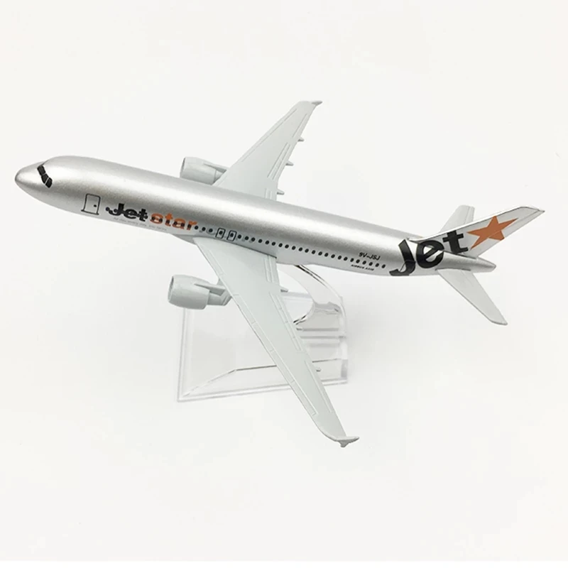 A320 Jetstar Airlines Aeroplane Model 16cm Simulation Airbus Metal Diecast 1:400 Airplane Alloy Model Collections Gift Display