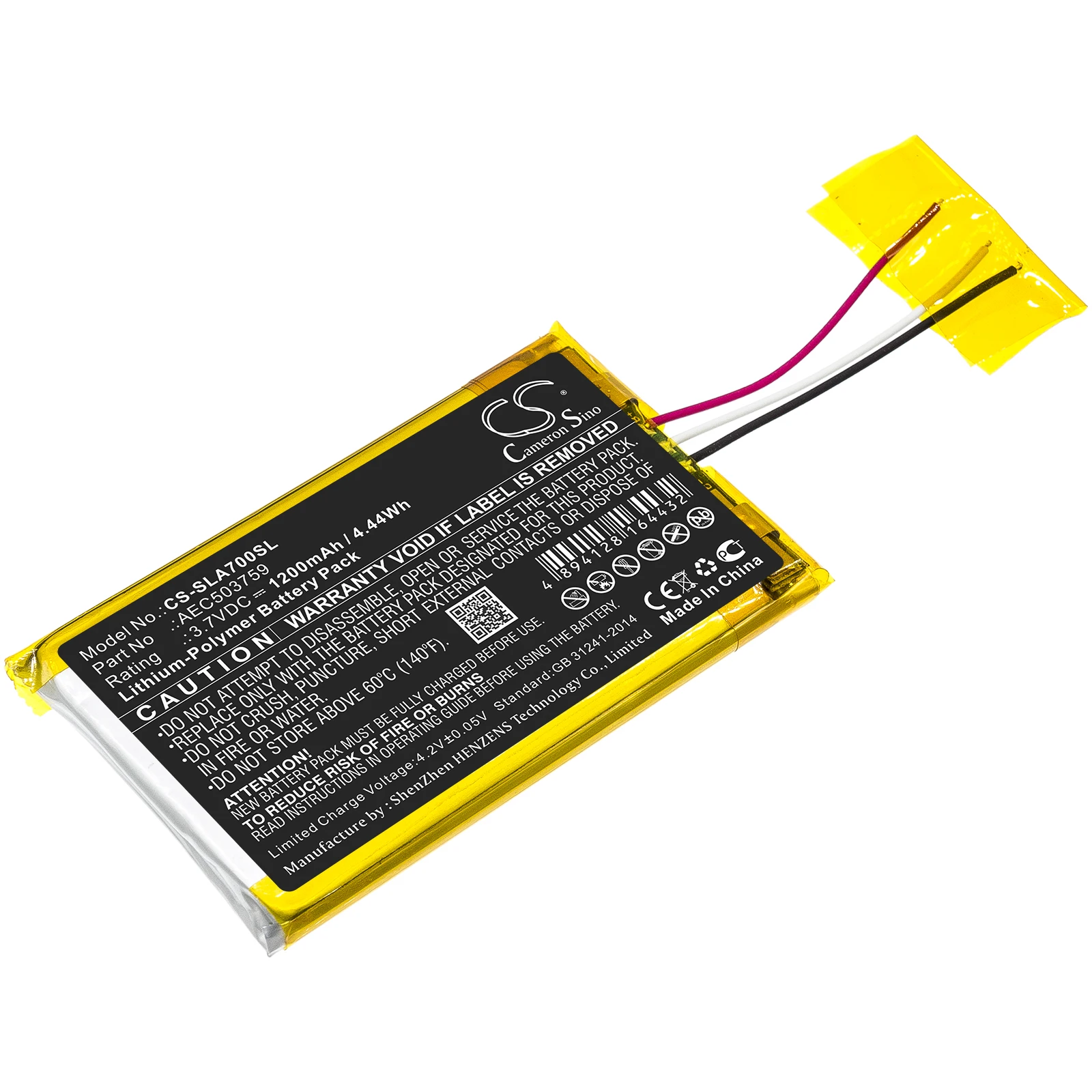 1200mAh Cameron Sino  Wireless Headset Battery AEC503759 for Steelseries Arctis 7, Arctis 3,  1,  7P