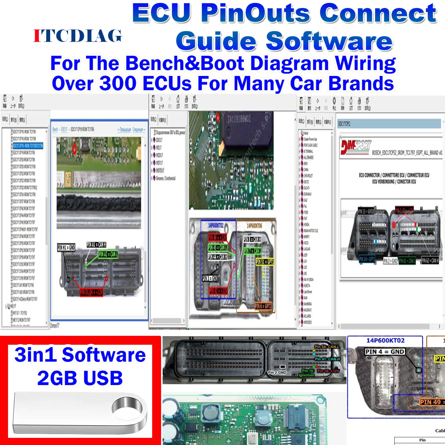 

ECU Connection Guide Ecu Pin Outs PinOut Software Boot For Bench and Boot For Bosch/ Siemens/ Magneti Marelli in Many Car Brands