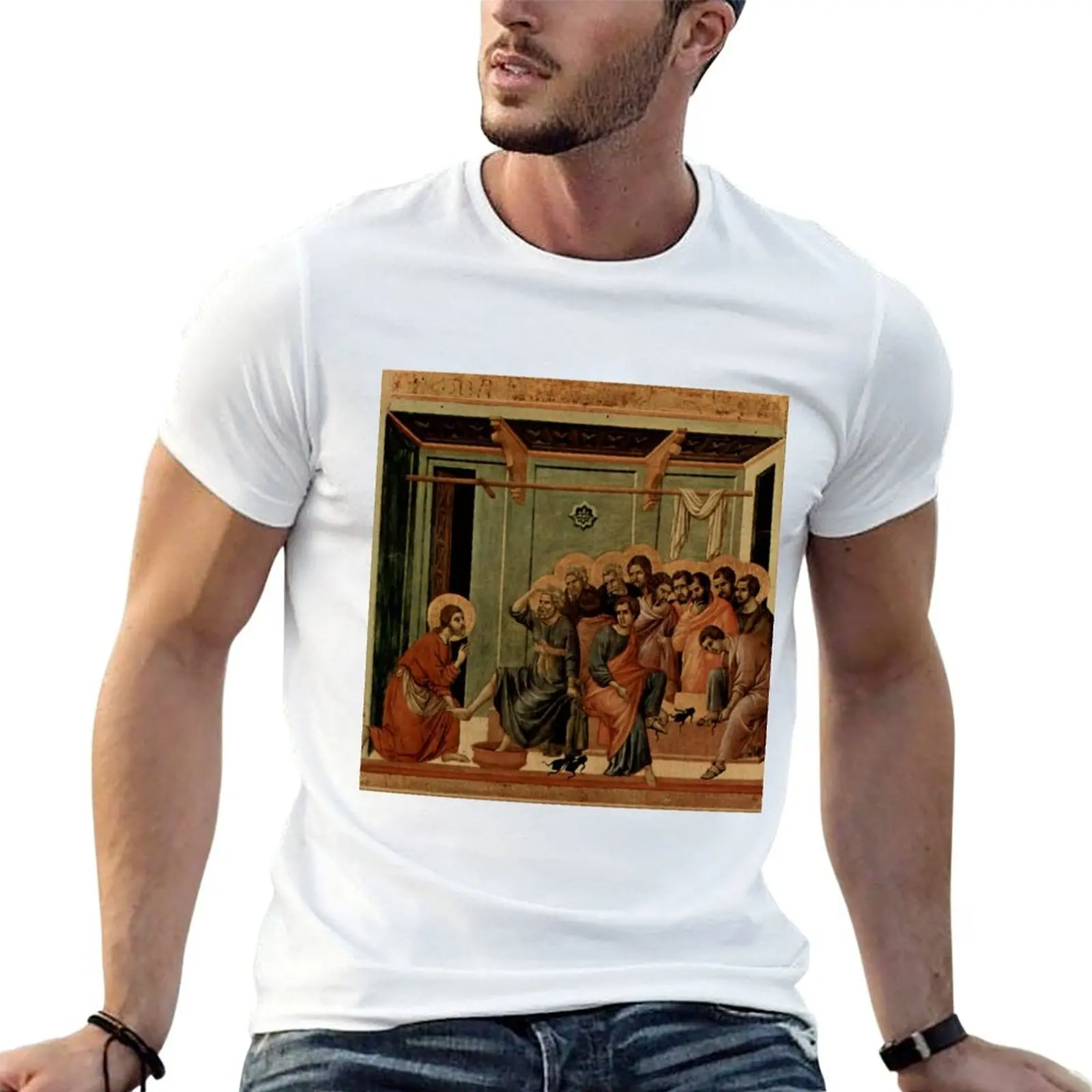

Easter: Jesus Washing of the Feet T-Shirt man t shirts cotton t shirts for man cotton soft T-Shirt