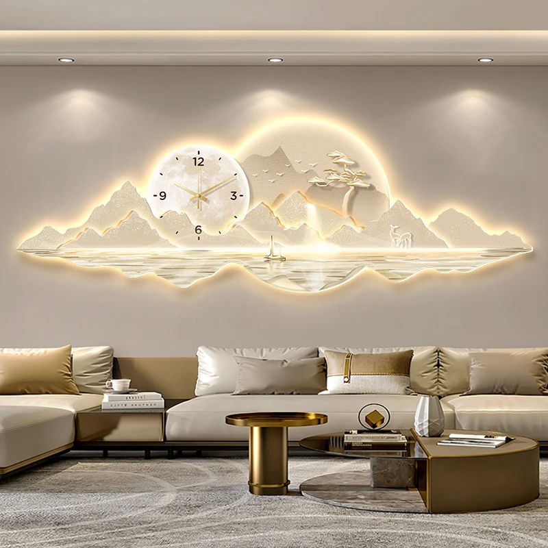 

Living Room Oversized Wall Clock European Art Designer Luminous Wall Clock Restaurant Hands Reloj Digital Pared Room Decorarion