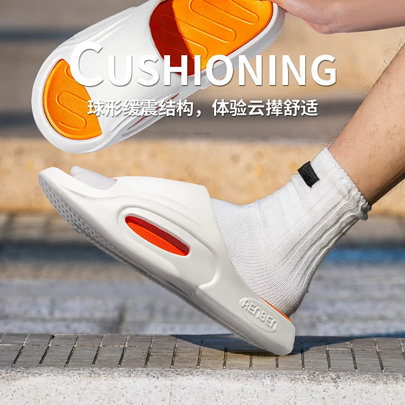 

New Men Slippers Slides with a Sense High Aesthetic Value External Wear Anti Slip Thick Bottom, Beach Cool Slippers for Men