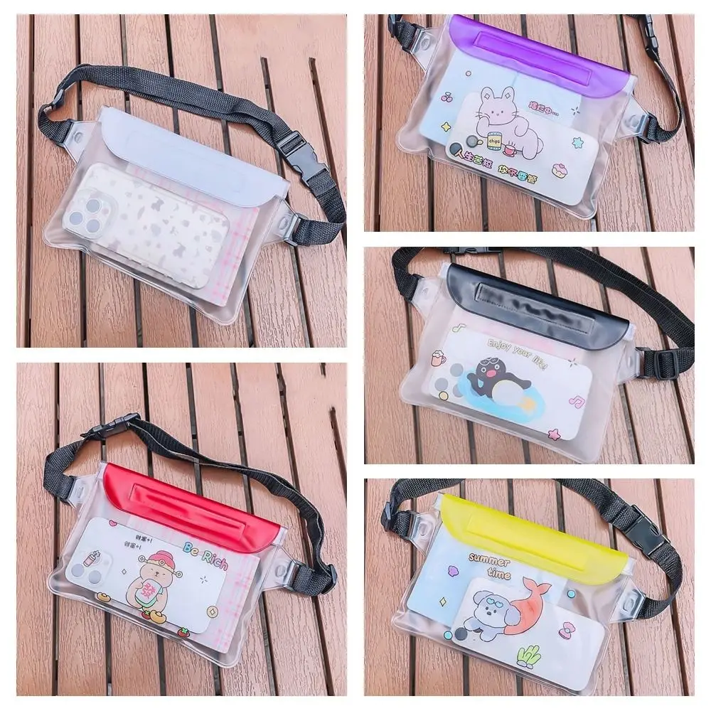 Capybara Waterproof Swimming Diving Bag Cartoon Transparent Drifting Waist Pack Shoulder Bag Screen Rainproof Phone Pouch Travel