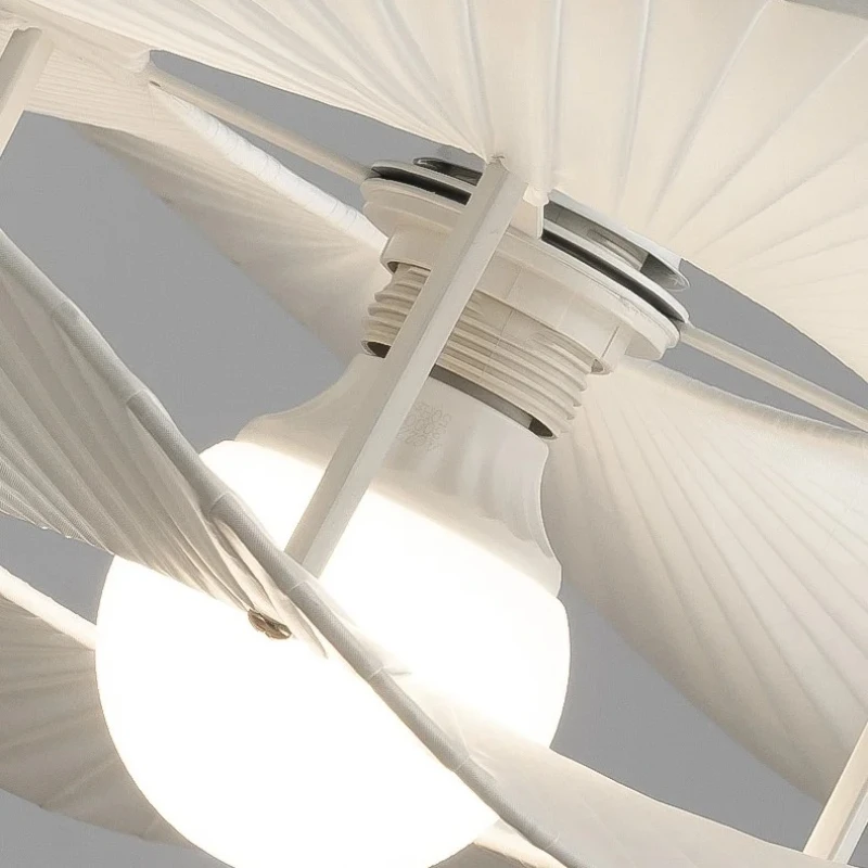 Nordic Milk White Lotus Leaf Led Pendant Lamp for Living Dining Table Room Study Bedroom Home Design Line Hanging Light Fixture