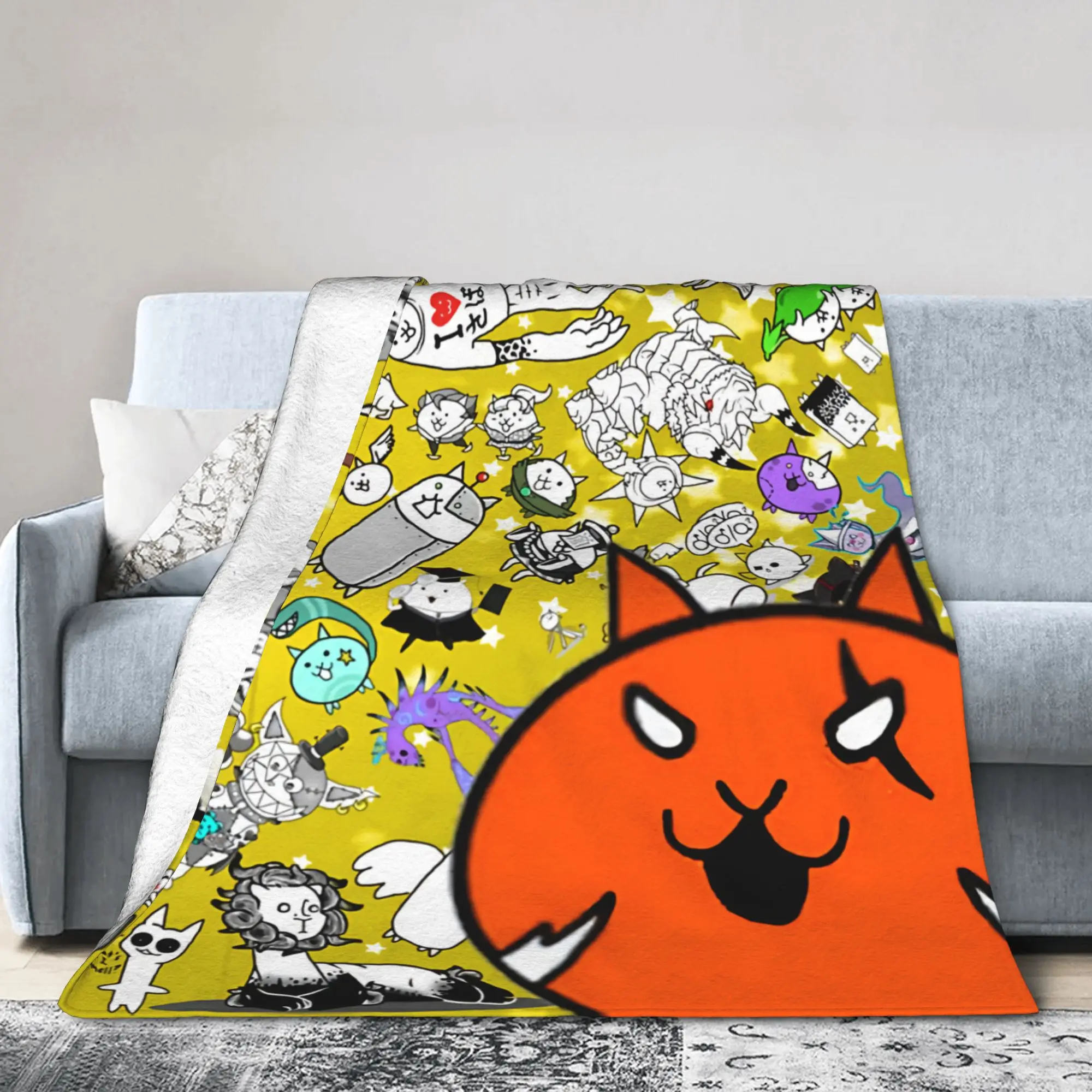 The B-Battle C-Cats Blanket Cover Video Games Flannel Throw Blankets Summer Air Conditioning Decoration Ultra-Soft Warm Bedsprea
