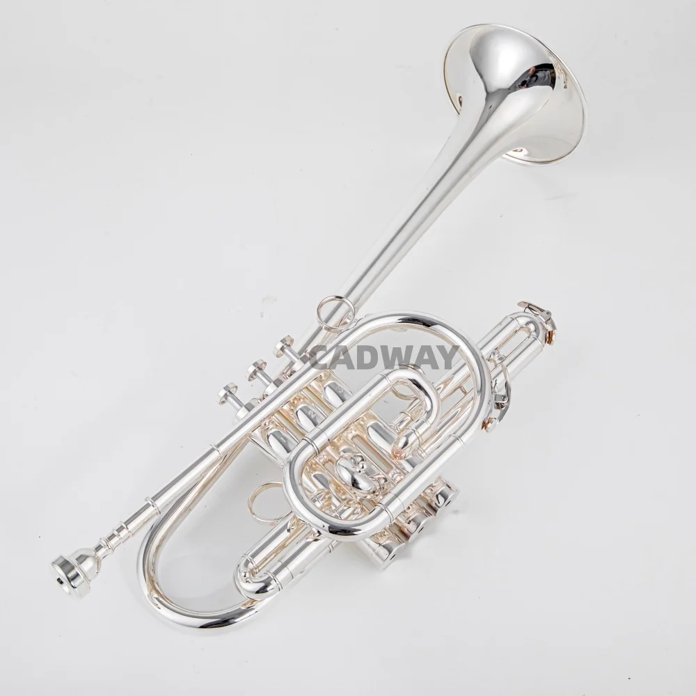 JYTR - E170 Marching Trumpet B Key Silver Plate Excellent Quality and Good Sound with Case Mouthpieces