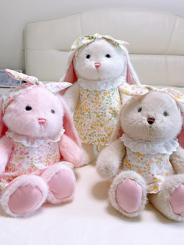 

Cute Floral Skirt Bunny Doll Plu Toy Stuffed Pillow Comforter S Canion Set Dubu Aiji Rabbit Soft ort Plu Mate...