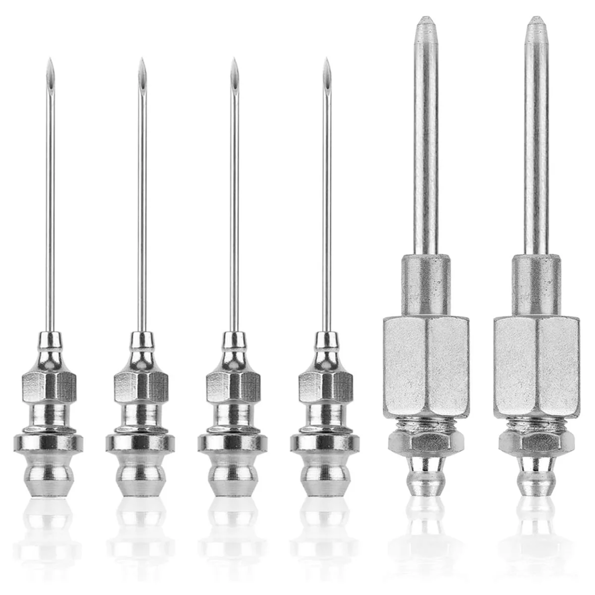 6pcs Grease Needle Nozzle Kit, Steel Grease Nozzle Needle Dispenser Grease Injector Needle Grease Adapter Fitting