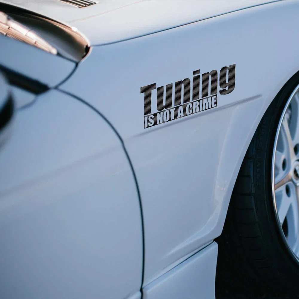 สติ๊กเกอร์ติดรถยนต์ TUNING IS NOT CRIME สติ๊กเกอร์ไวนิลกันน้ำติดตัวถังรถยนต์ ตกแต่งหน้าต่างรถยนต์ สไตล์เฉพาะตัว อุปกรณ์ตกแต่งรถยนต์สุดสร้างสรรค์