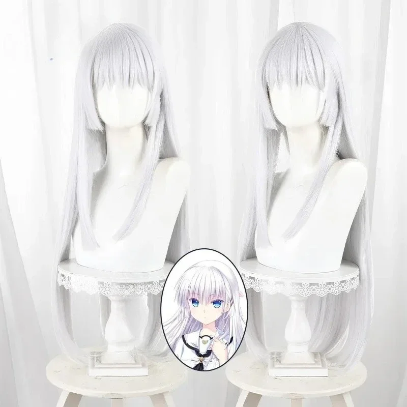 

Anime Game Summer Pockets Naruse Shiroha Cosplay Wig Long White Hair Halloween Party Role Play Wigs