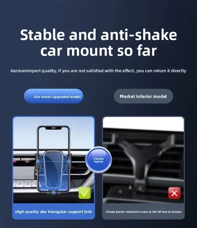 Auto Telefon Halter Auto Air Vent Clip Halterung Mobile Handy Ständer Smartphone GPS Unterstützung Für 5-7 Zoll Mobile geräte Auto zubehör – Detail 2