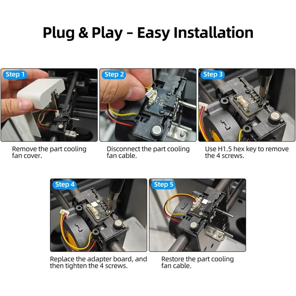 1PCS Fan Adapter Board for U1 3D Printer Easy to Install Fan Adapter Board for U1 3D Printer Parts