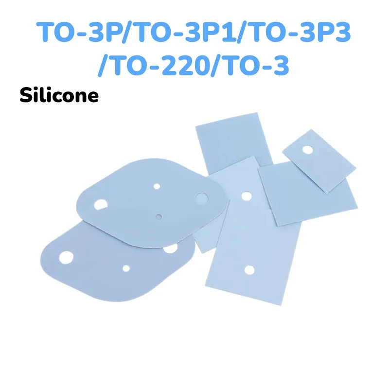 TO-3P/TO-3P1/TO-3P3/TO-220/TO-3 With holes / Without holes Silicone Thermal Pad Sheets Transistor Insulator Insulation Gasket