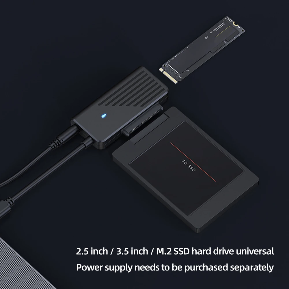 Adattatore da SATA a USB3.0 Adattatore da USB a SATA da 5 Gbps da 2,5/3,5 pollici Adattatore per disco rigido SSD Convertitore a stato solido M.2 NGFF per PC portatile