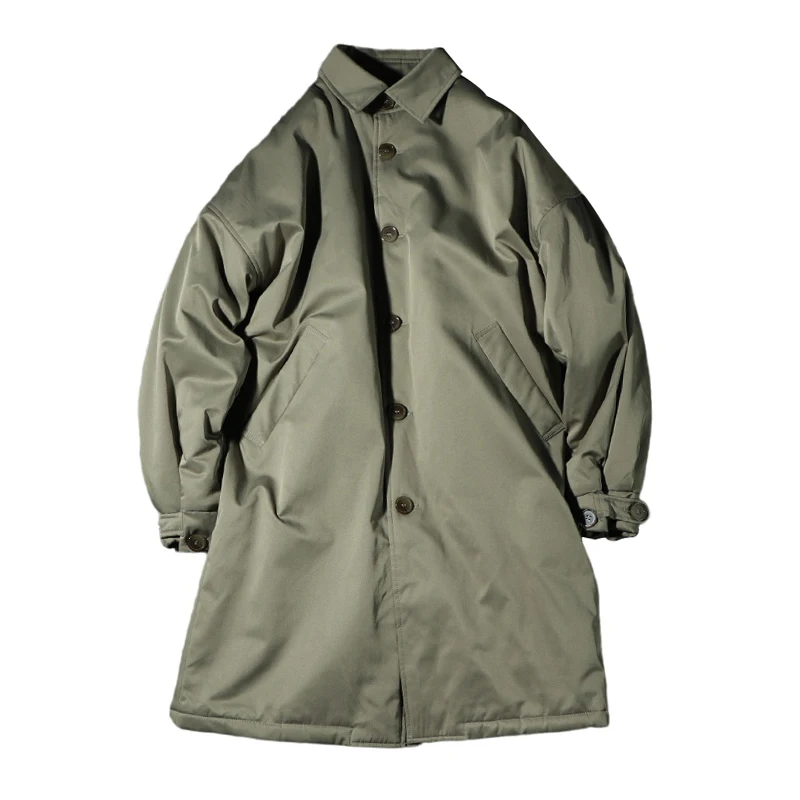 Cappotto in cotone Parka in pile di agnello con colletto stile americano per giacca invernale da uomo di media lunghezza alla moda giapponese