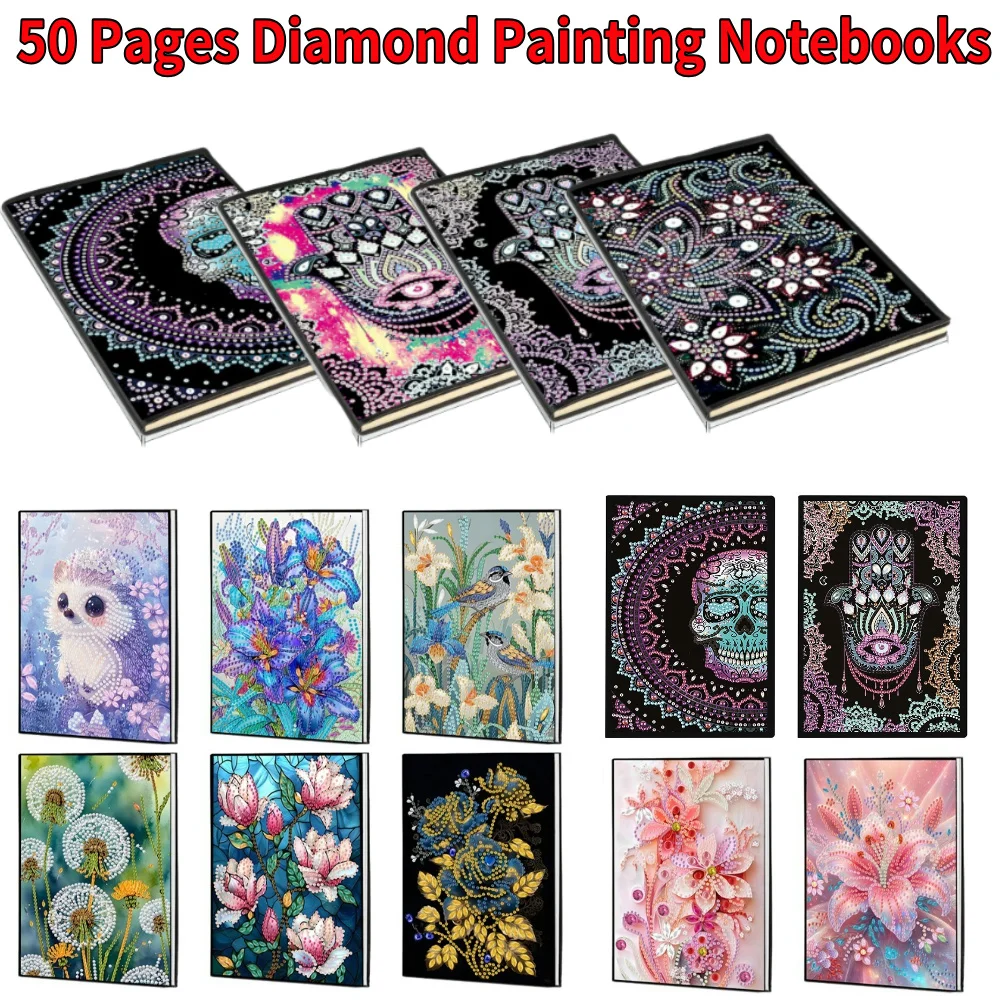 طقم رسم ماسي 5D DIY ، شكل خاص ، بدون خطوط ، رسم ماسي ، دفتر يوميات ، مجلة ، دفتر ملاحظات ، ماندالا ، A5