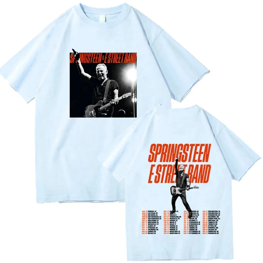 Bruce Springsteen and E Street 2024 Tour T-shirt New Summer Large Cotton Women's T-shirt Casual Loose Short Sleeved T-shirt