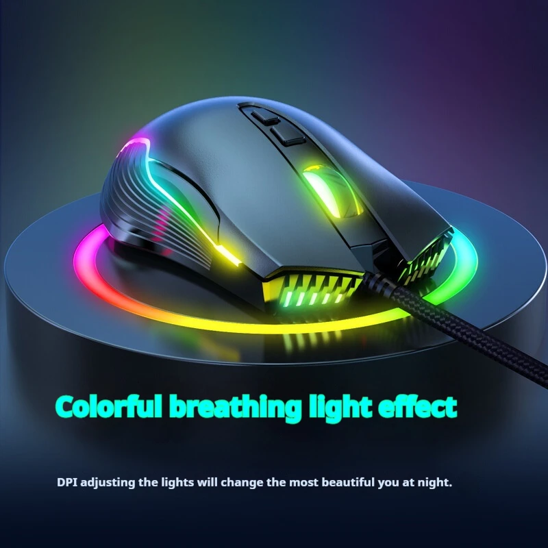 2024 CW905 Wired Mechanical Mouse RGB Colorful 7 keys 6400DPI 6-Level Switch Supports Ergonomic Esports Gaming Desktop Laptop