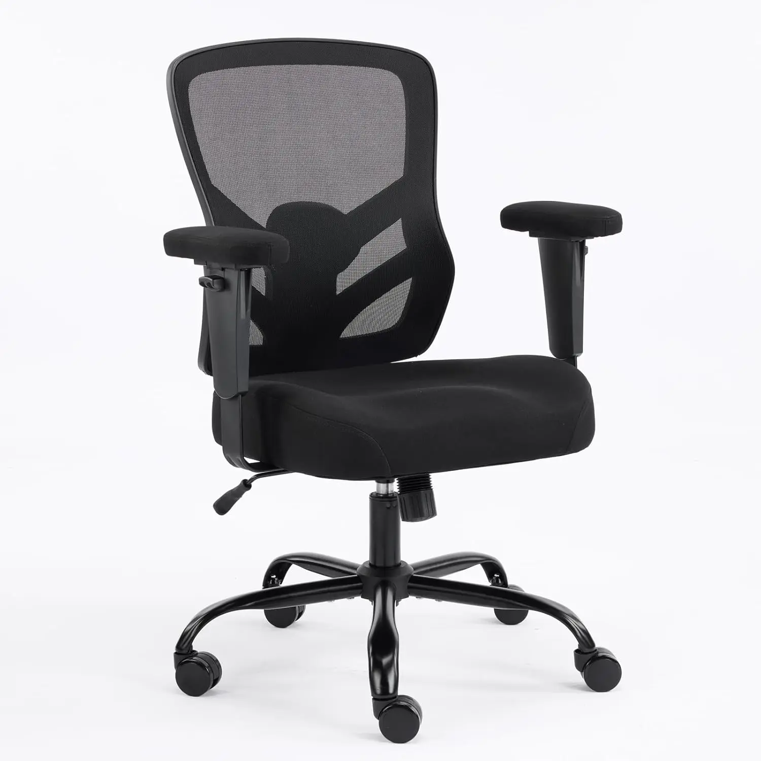 

Ergonomic Mesh Office Chair with Lumbar Support and Adjustable Armrests, Black Swivel Task Chair for Home Office