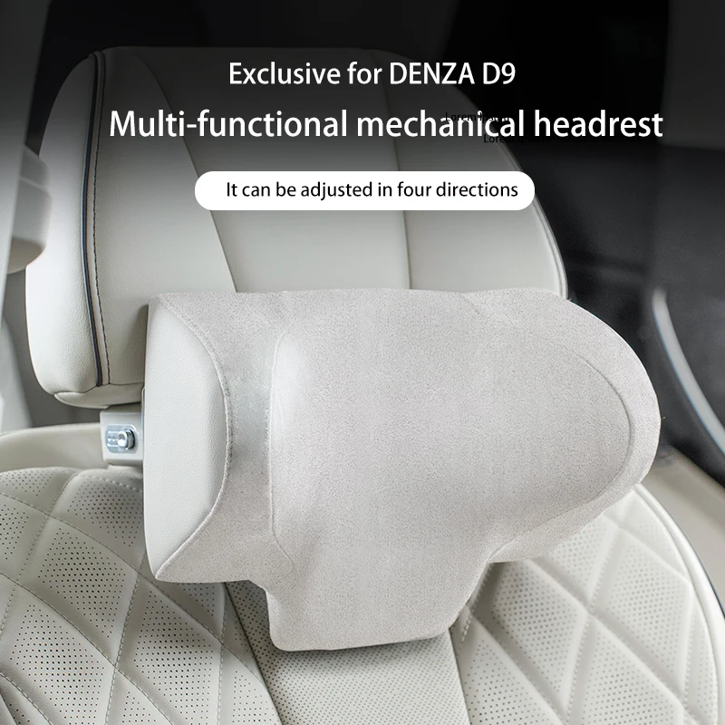 DENZA D9 Special Headrest, Cushion, Neck Pillow, Suede, Adjustable Memory Foam Machinery, Automotive Interior Accessories