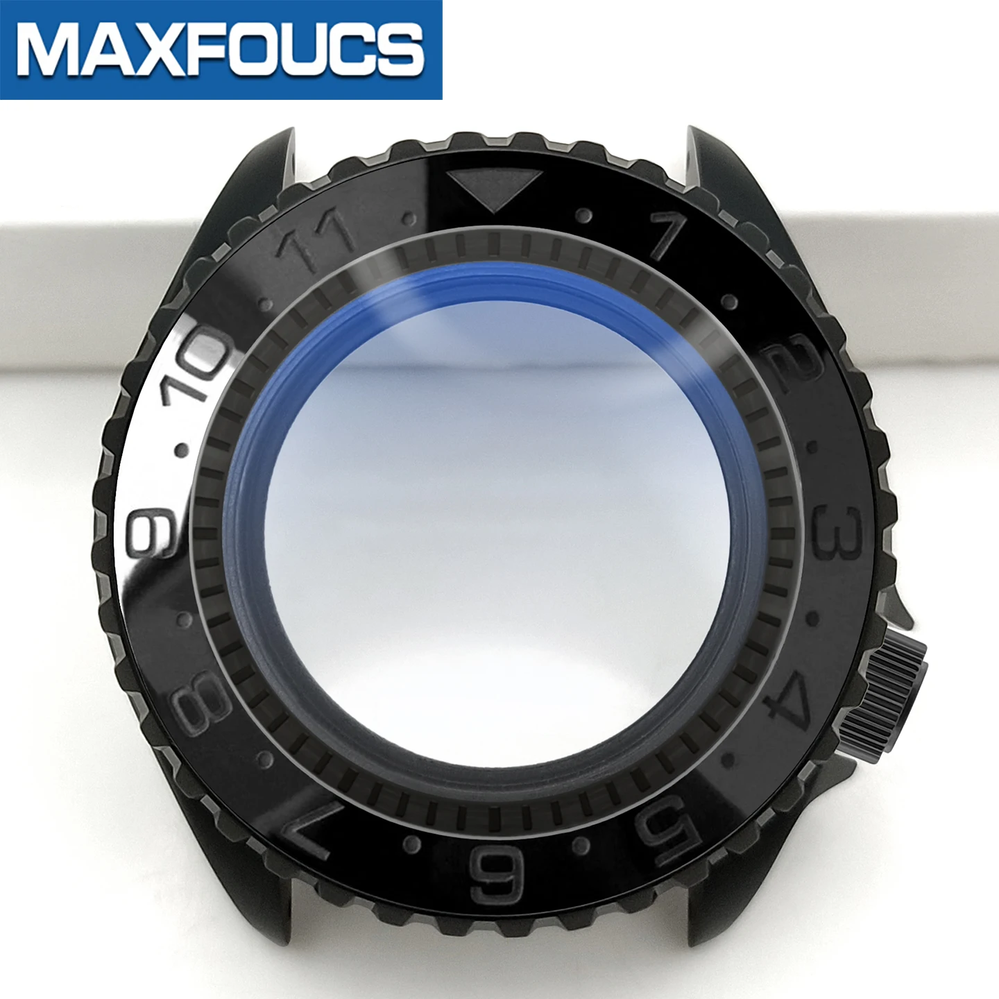 SKX NH 3.8 Schwarzes Mattes Uhrengehäuse-Set 4-Uhr-Position Edelstahl-Finish MOD NH36 Einsatz Saphirglas Kapitelring Kundenspezifische Teile – Detail 18