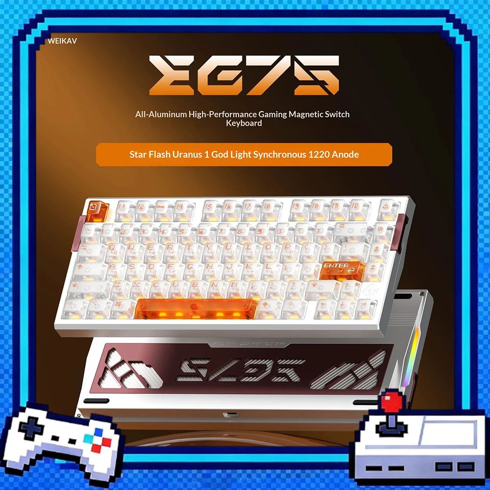 WEIKAV EG75 75-Key Aluminum Magnetic Switch Gaming Keyboard 0.001mm Rapid Trigger RGB For Gifts