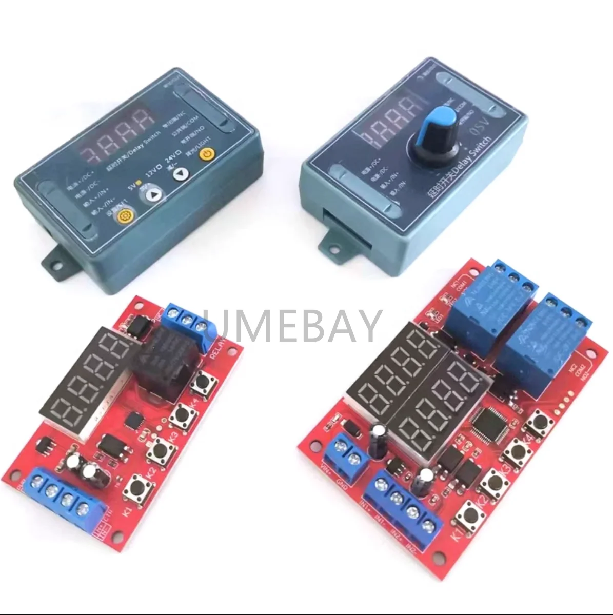 5PCS   Multi mode delay time relay 5/12/24V digital display pulse delay cycle timing delay