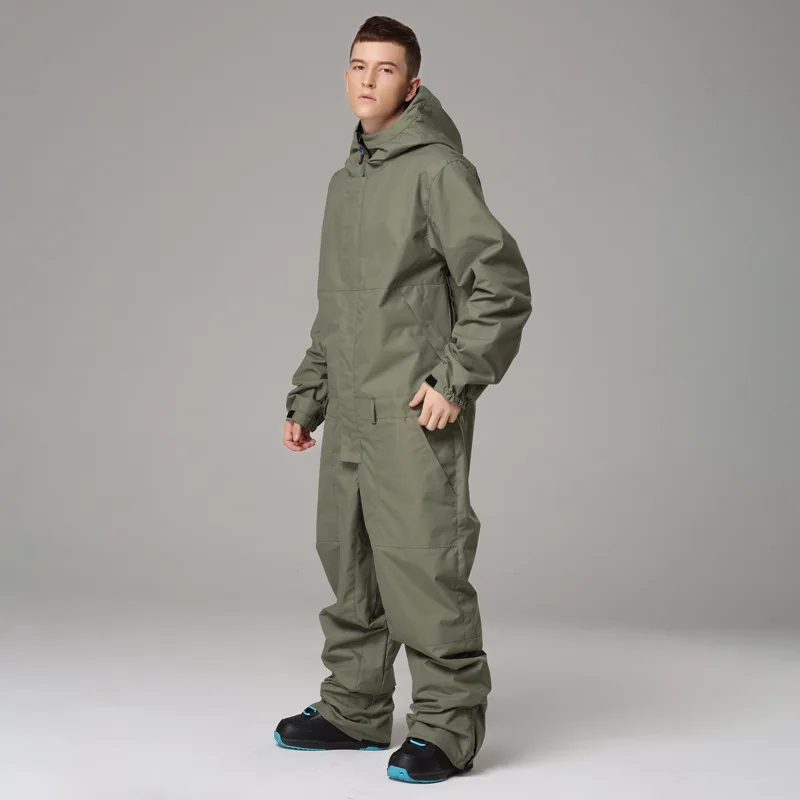 Winter One Piece Snow Suit Waterproof Man Ski Overalls Mountain Women Alpine Female Hooded Jumpsuit Sport Snowboard Tracksuits