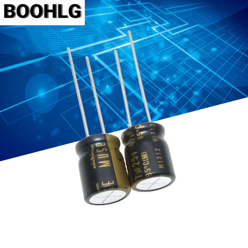 5PCS 47UF 25V Nichicon fever capacitor 25V 47UF 10*12.5 MUSE KZ copper feet