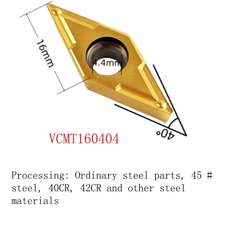 5PCS CNC Insert Diamond 35° Sharp Corner Cutter Inserts Grain VCMT 160404 Diamond VCGT 110304 Lathe Tool Holder
