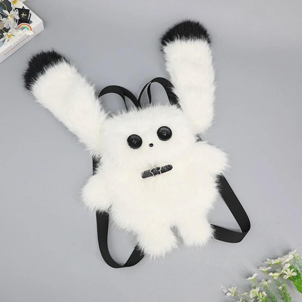 Kawaii Arctic Bunny Plüsch-Rucksack, süße Kaninchen-Tasche, weiche, flauschige Umhängetasche, Anime, Cosplay, Umhängetasche, Geschenk für Mädchen und Frauen