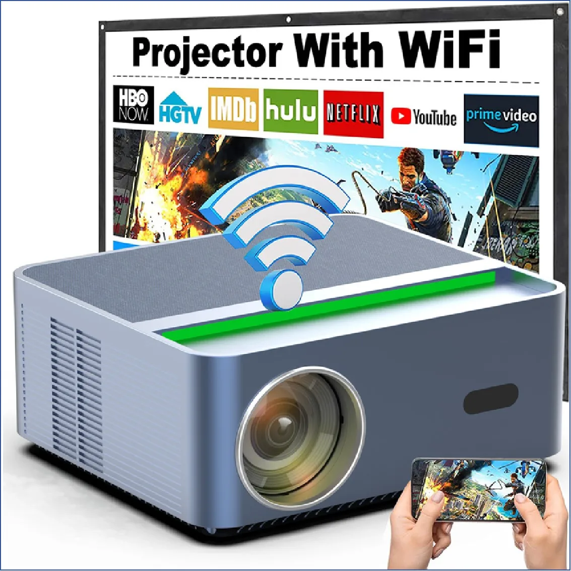 XJ Beam Projector 4K Video Projector Home theater Projector 400 Ansi Auto Focus Android Projector Portable 4K Projector