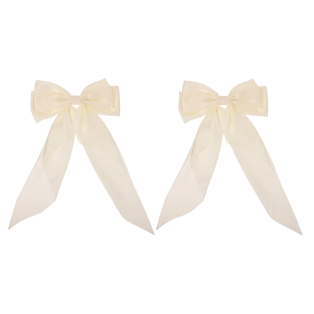 

2pcs Bows Clips Big Bow For Women Large Bows Stylish Durable Elegant Barrettes Thick Barrettes Fashion Accessories Ponytail Clip