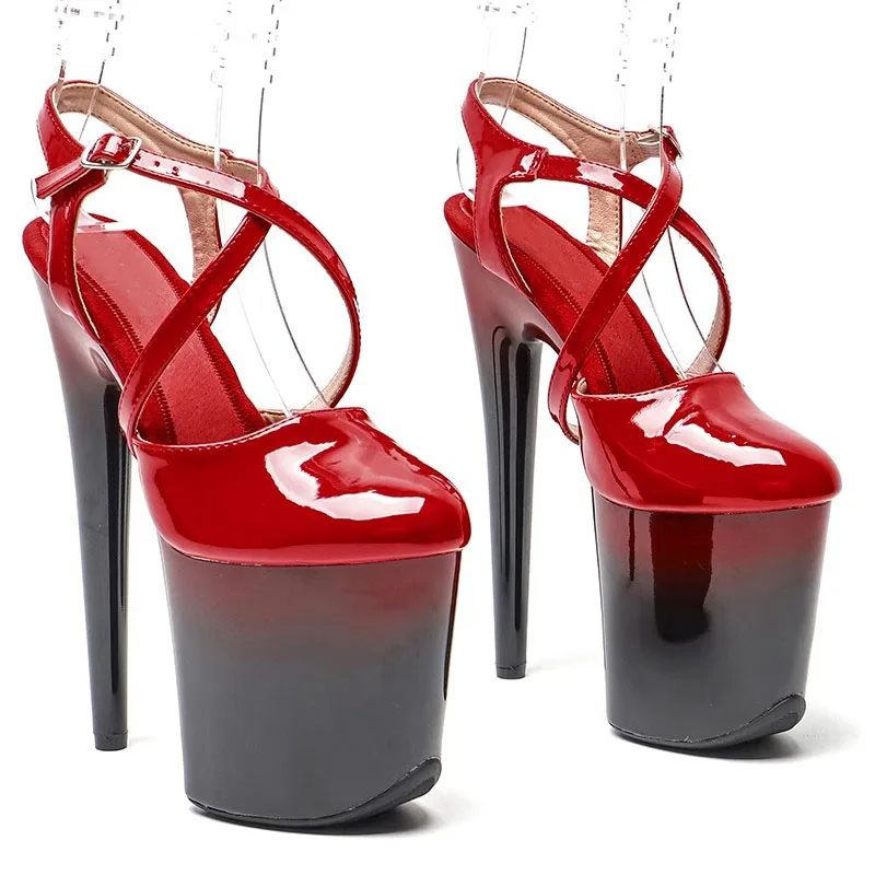

20cm/8inches Shiny PU Upper Electroplate Platform High Heel Sandals Sexy Model Shoes Pole Dance Shoes 296
