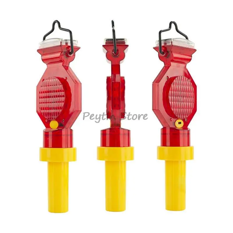 1Pc AB-SU320 Red Yellow Solar Warning Barricade Safety Frequency Explosion Flash Road Cone Plum Lamp