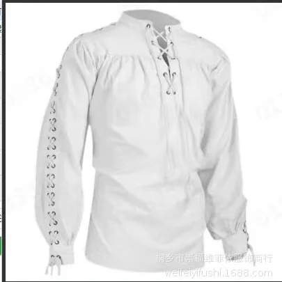 

2025 New Mens Casual Stand Collar Short Sleeve Cotton Shirt Halloween Best Seller Trendy Streetwear Top