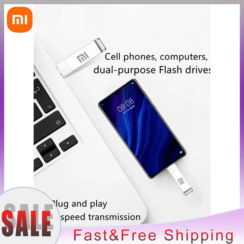 Флэш-накопитель Xiaomi 2 ТБ 1TB USB 3,1, флэш-накопитель USB Type-C, 64 ГБ, 256 ГБ, 128 ГБ, 512 ГБ, флэш-накопитель USB